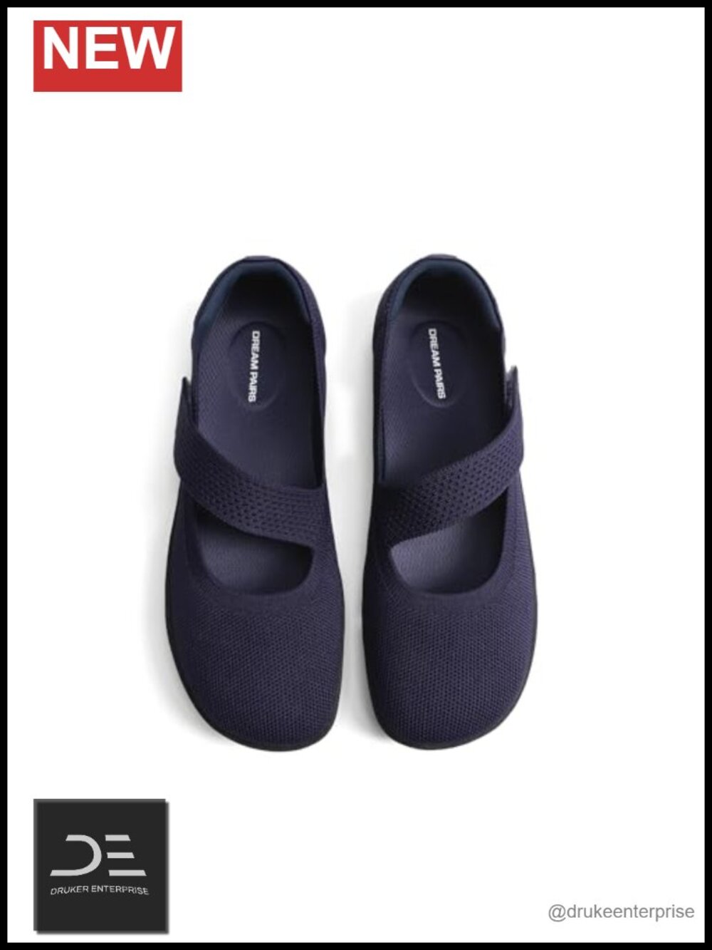 Barefoot Mary Jane Flats with Arch Support - Knit Stretchy Flat Shoes